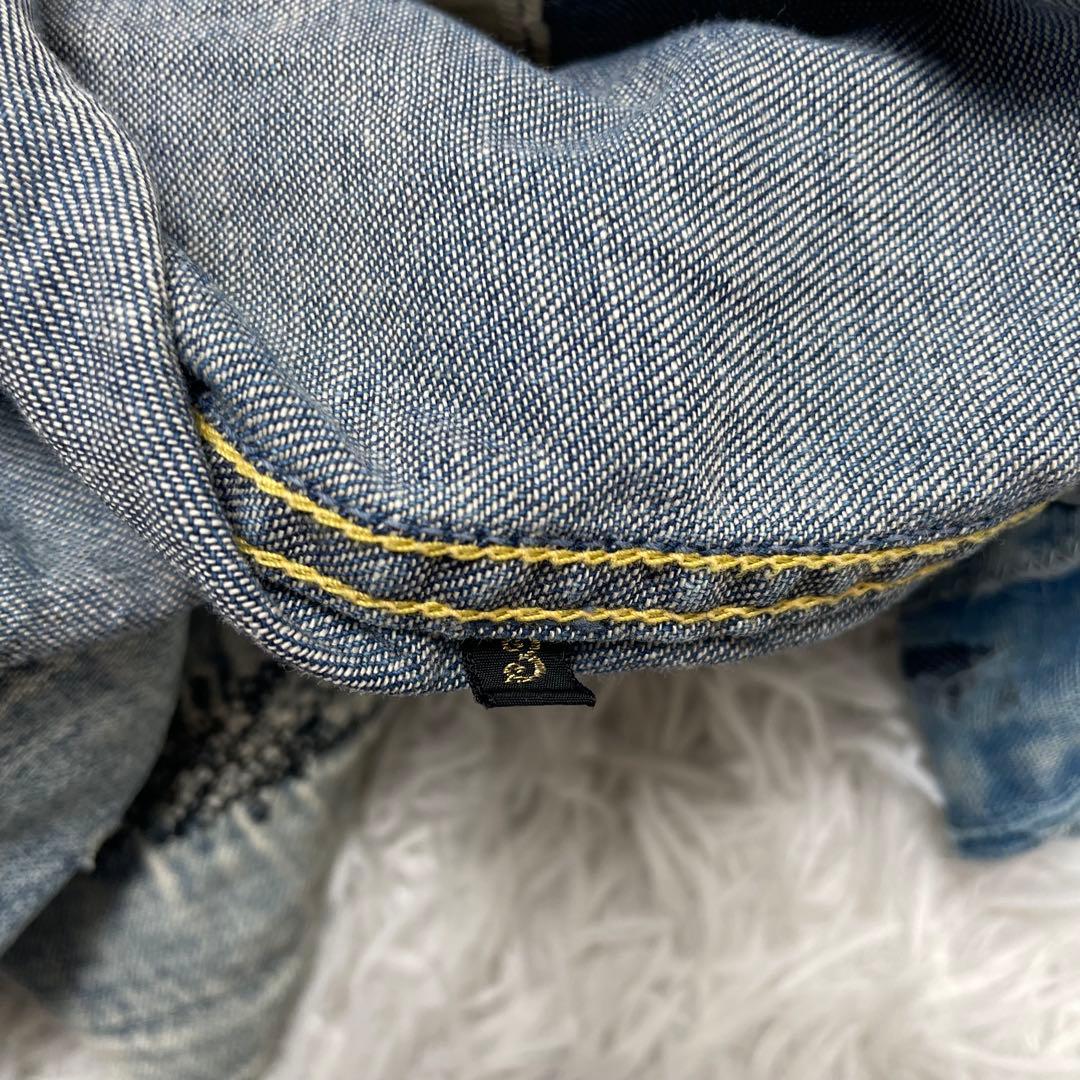 【名作】KAPITAL キャピタル ダメージ 刺し子 襤褸 ボロ デニムシャツ