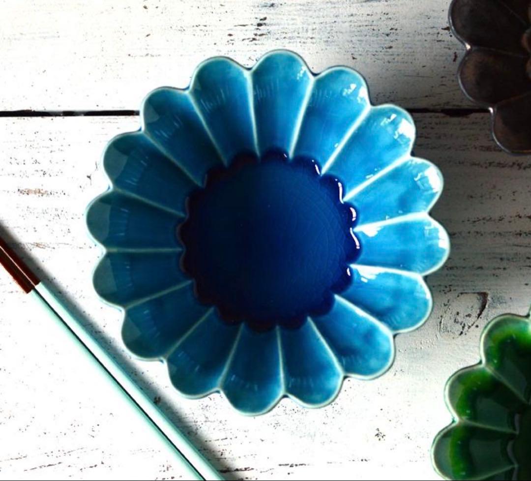 笠間焼　ターコイズブルー21cm2枚 14cm2枚　美濃焼などの食器セット