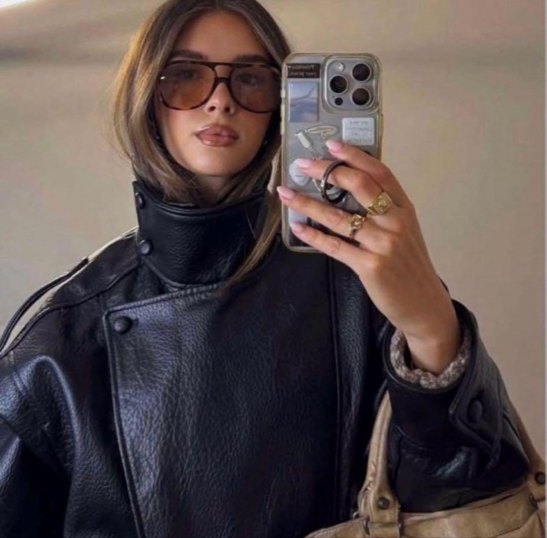 最終！限定出品！新品未使用タグ付き⭐︎ZARA ザラ⭐︎フェイクレザージャケット⭐︎M