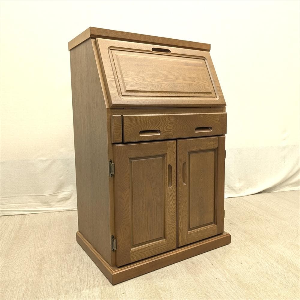 展示品　大雪木工　オーク　ライティングデスク　ライティングビューロー　学習机