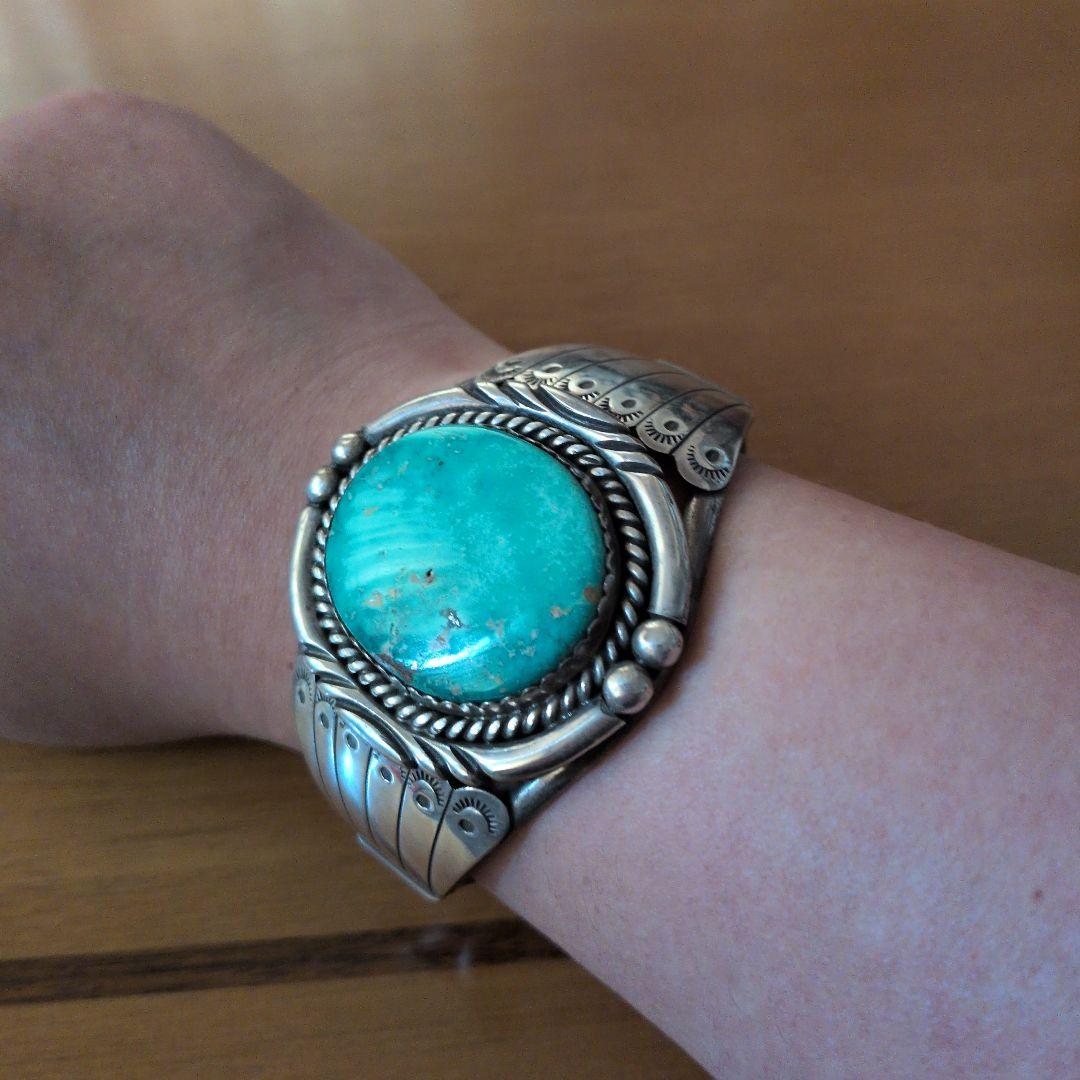 ターコイズ インディアンJewelry　シルバーバングル 土日限定割り引き!!