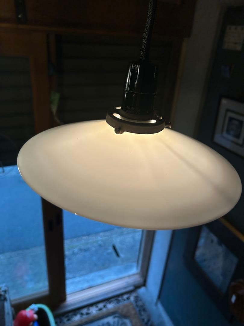 大正ロマン ミルクガラス ペンダントライト 23cm 昭和レトロ