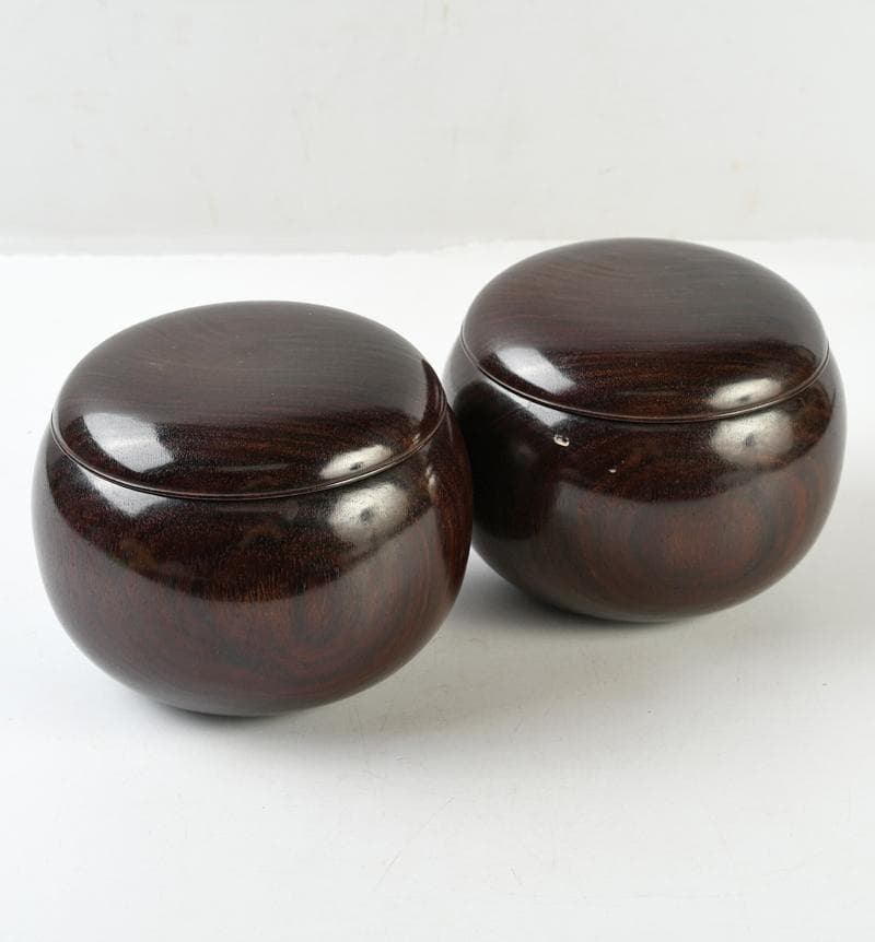 囲碁　碁石　本蛤碁石　那智黒碁石　碁笥　一套　時代箱付　H　R9082