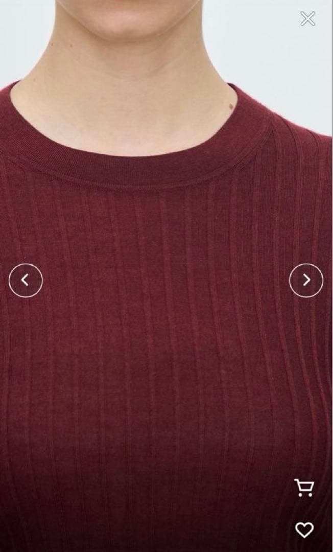 【2回着用】トゥモローランド　カシミヤシルクリブ クルーネックプルオーバー