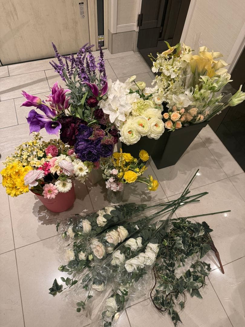 【まとめ売り】アートフラワーセット 多色 造花 アーティフィシャルフラワー