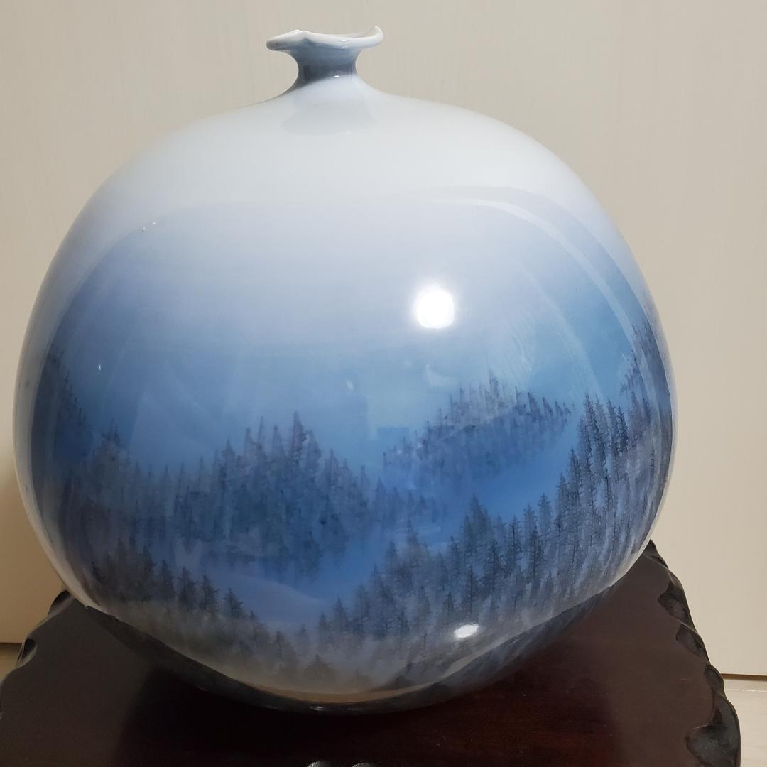 藤井朱明　美術工芸　日展作家 特大 壷　花瓶