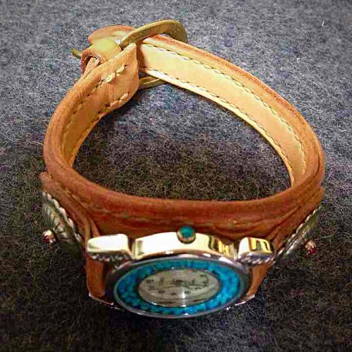 レザーウォッチ ターコイズ オーダーメイド