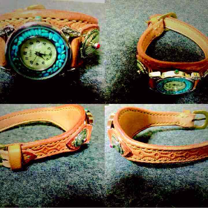 レザーウォッチ ターコイズ オーダーメイド