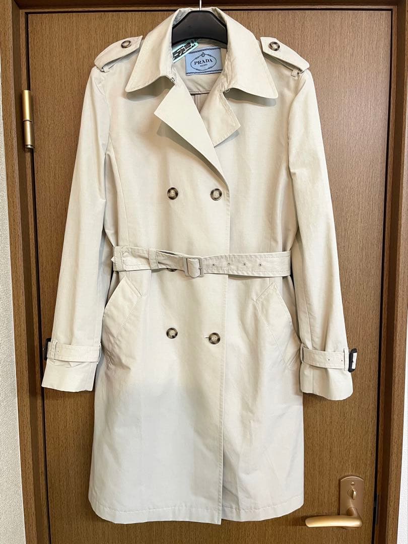 PRADA プラダ トレンチコート ベージュ 46 ベルト付