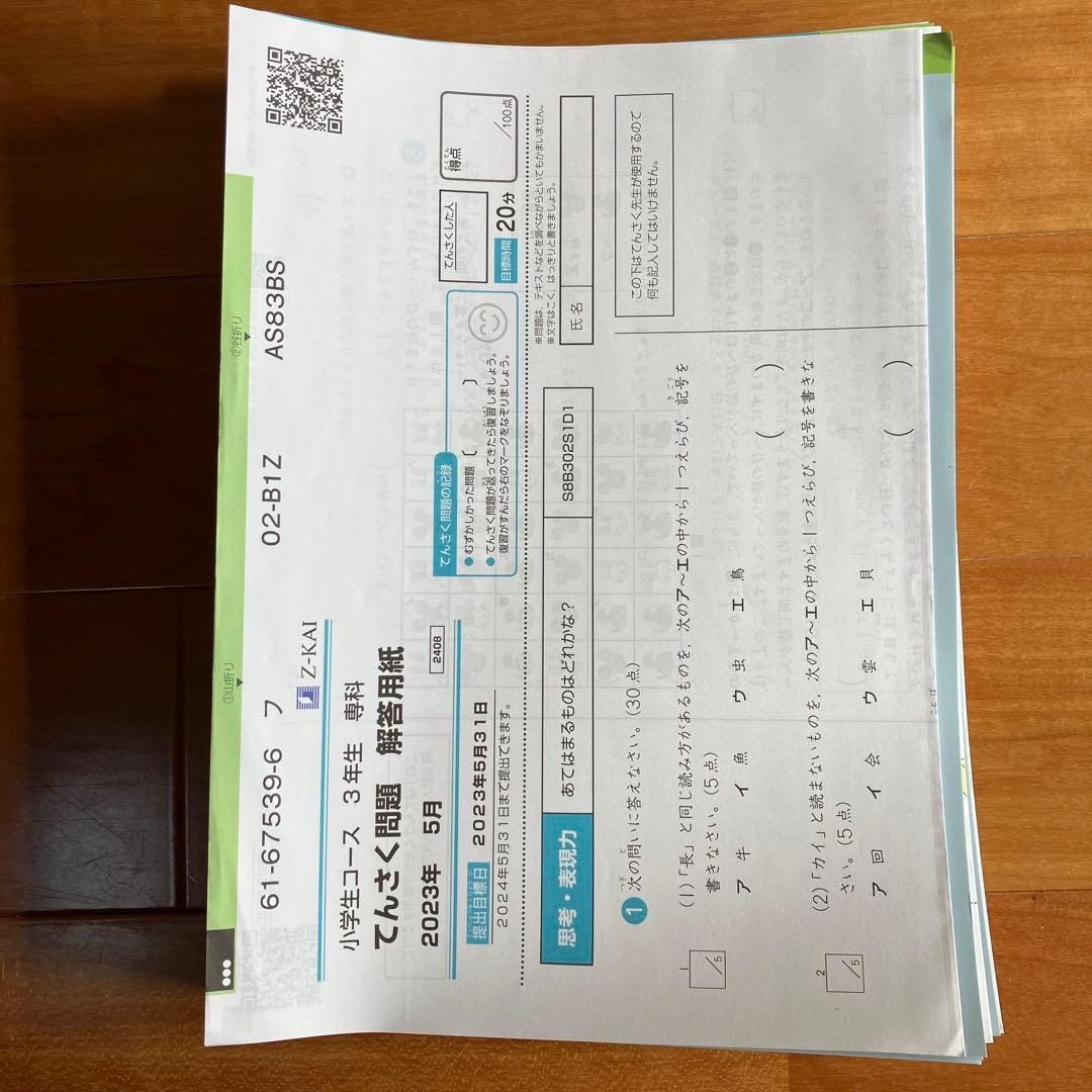 ★新品★Z会エブリスタディ思考・表現力　小3 11カ月分