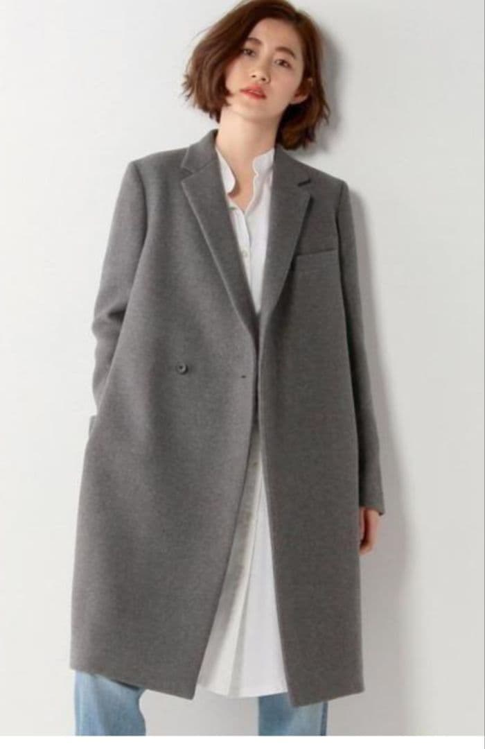 美品　ザリラクス　メルトンチェスターコート　グレー　38サイズ