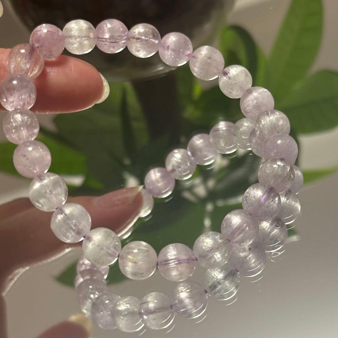 グレード高【高品質】クンツァイト シラー 美しい 天然石 ブレスレット 8mm