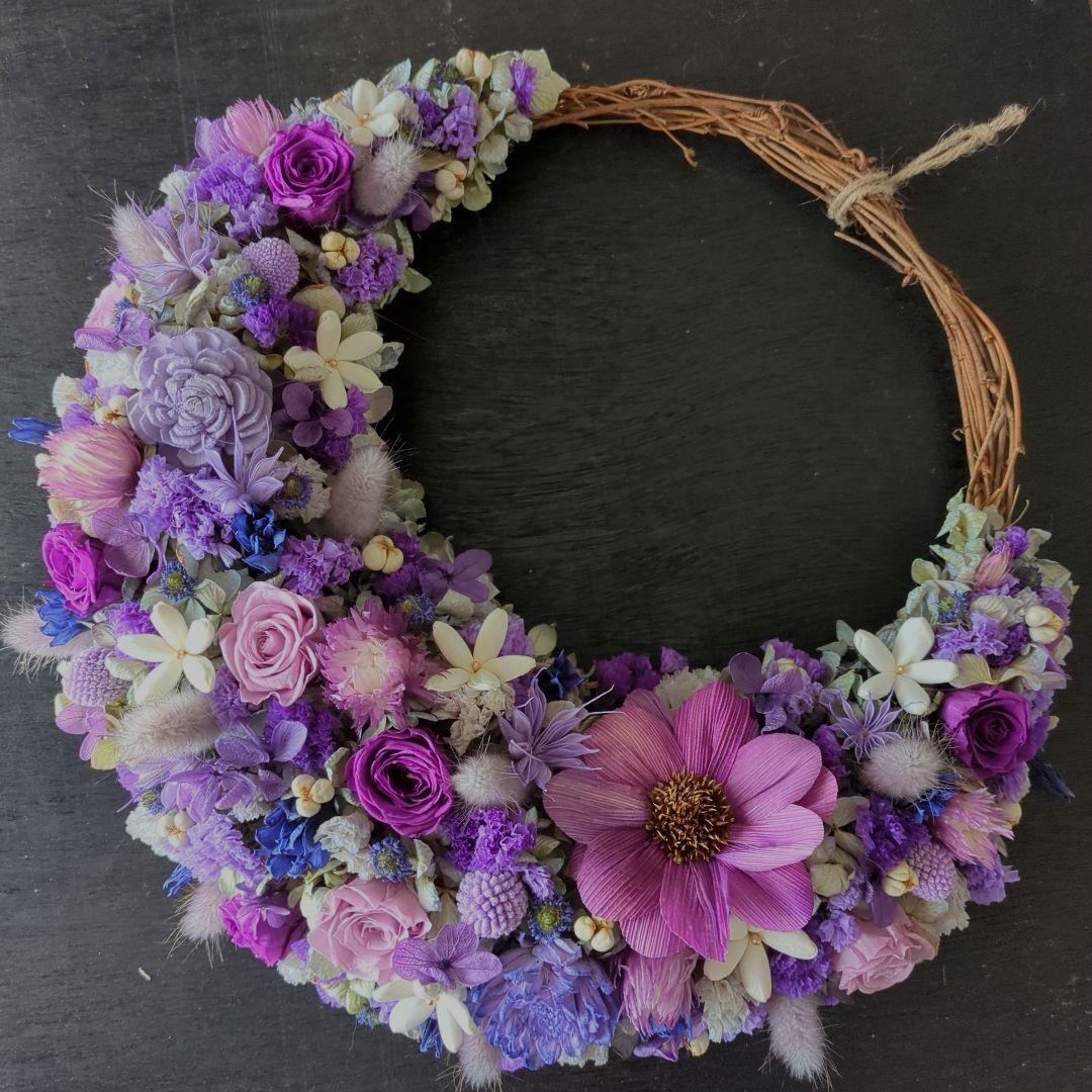 ドライフラワーハーフリース