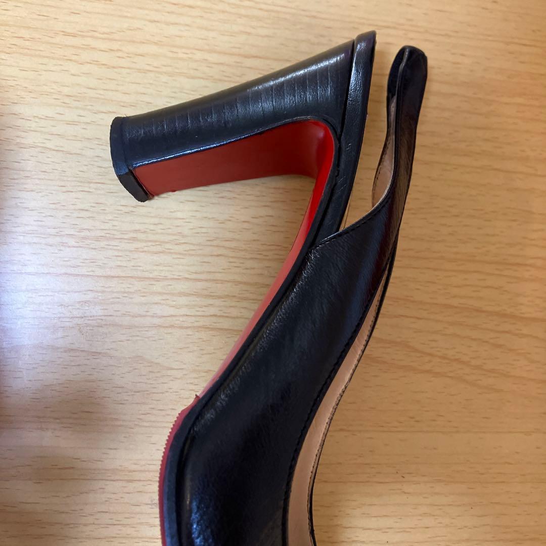 【希少】クリスチャンルブタン　チャンキーヒール　スリングバック　38