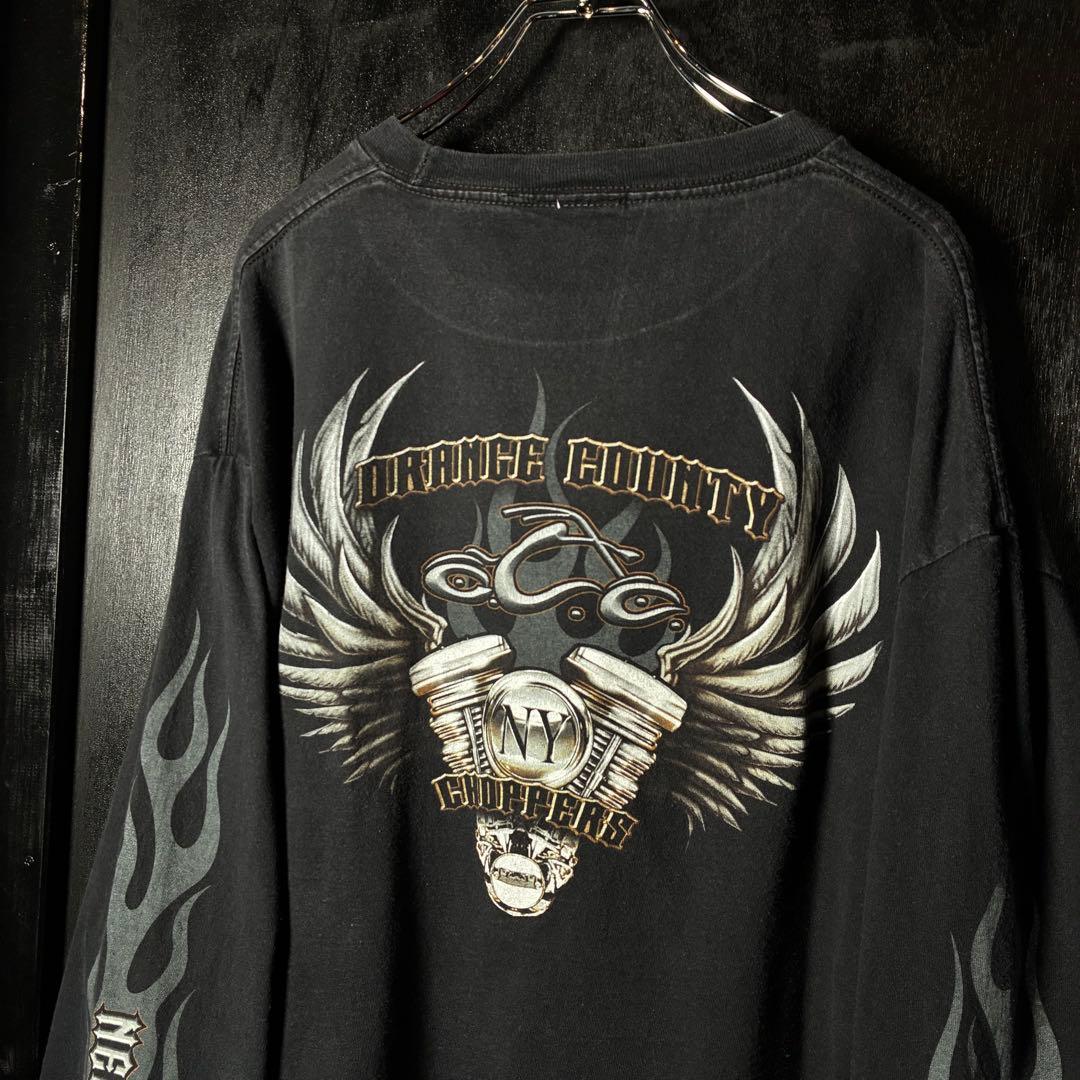 ORANGE COUNTY CHOPPERS ロンT 袖フレイム　チョッパー