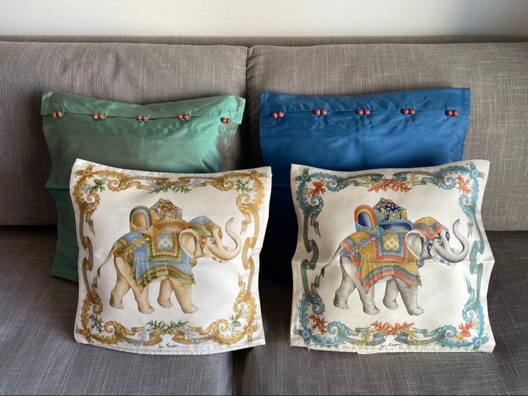 【新品・未使用】　ジムトンプソン　シルククッションカバー4枚セット