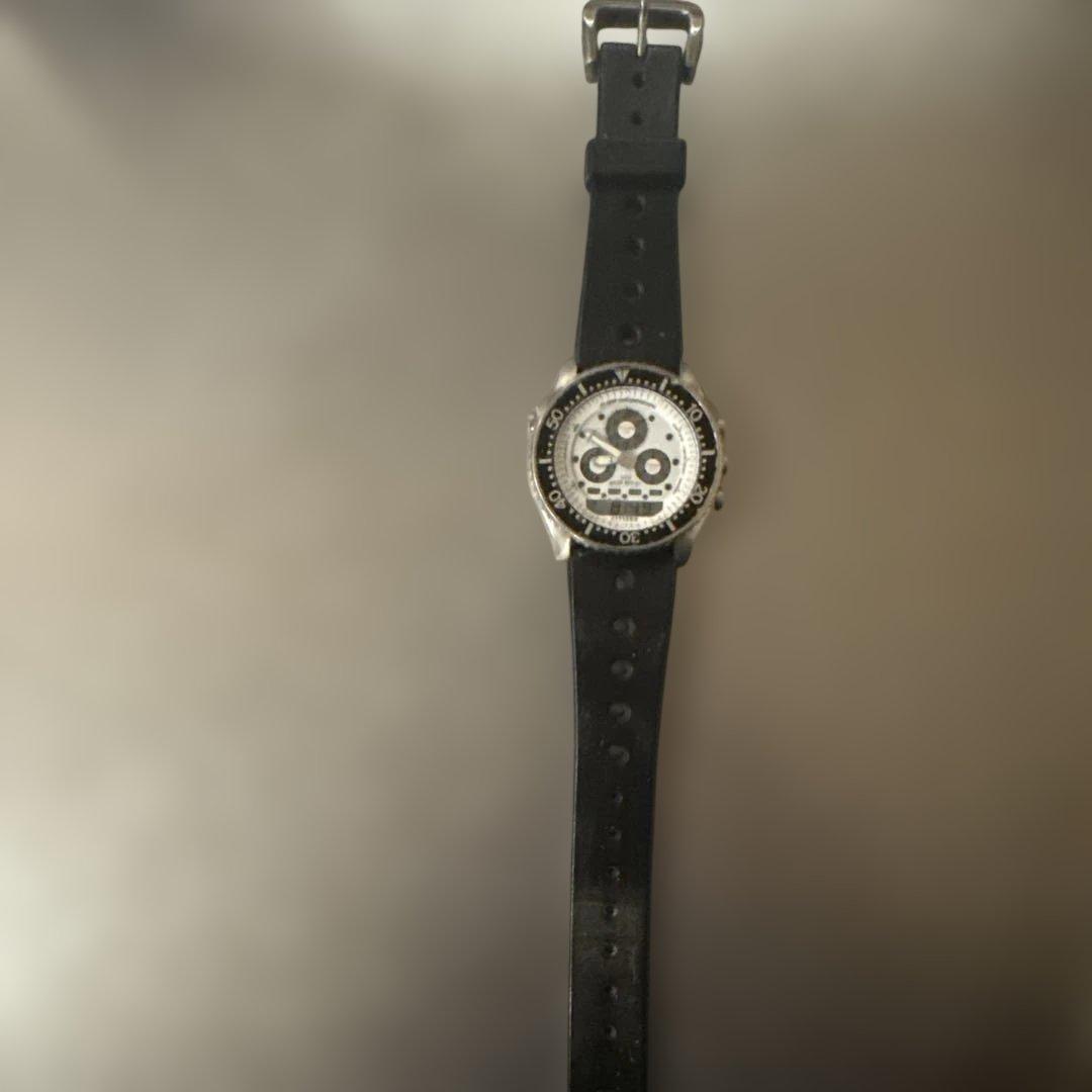 CITIZEN アナデジ　ジェットダイバー　80s レア　ホワイト