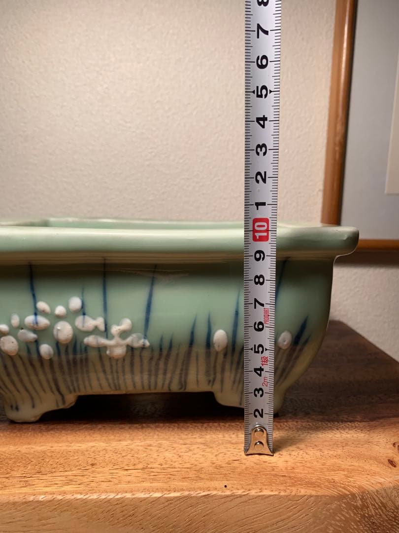 青磁長方鉢 時代鉢 盆栽 鉢植え 青磁 染付 水仙 和鉢