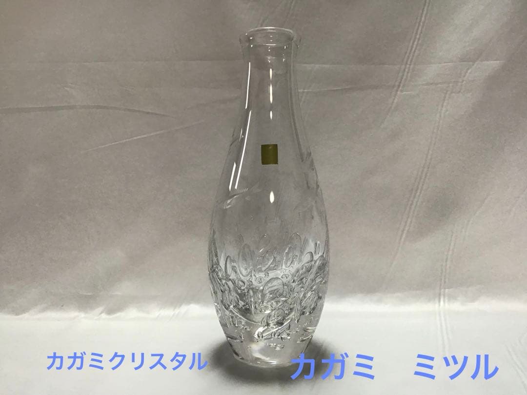カガミクリスタル　各務満　カガミミツル　花瓶　鮎