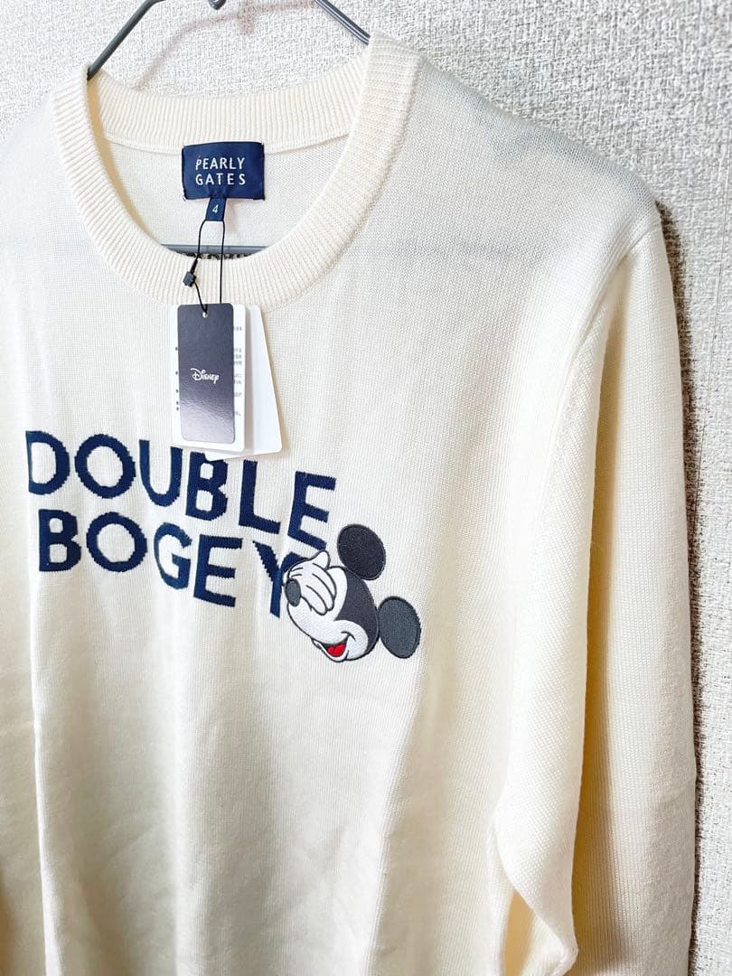 【新品】パーリーゲイツ　ミッキーマウス　メンズセーター　サイズ4（M）ホワイト
