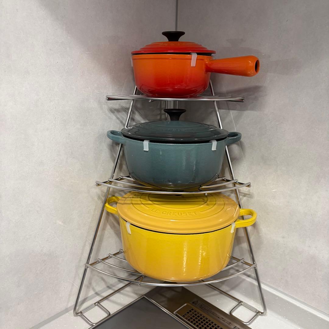 ステンレス製コーナーラック 3段