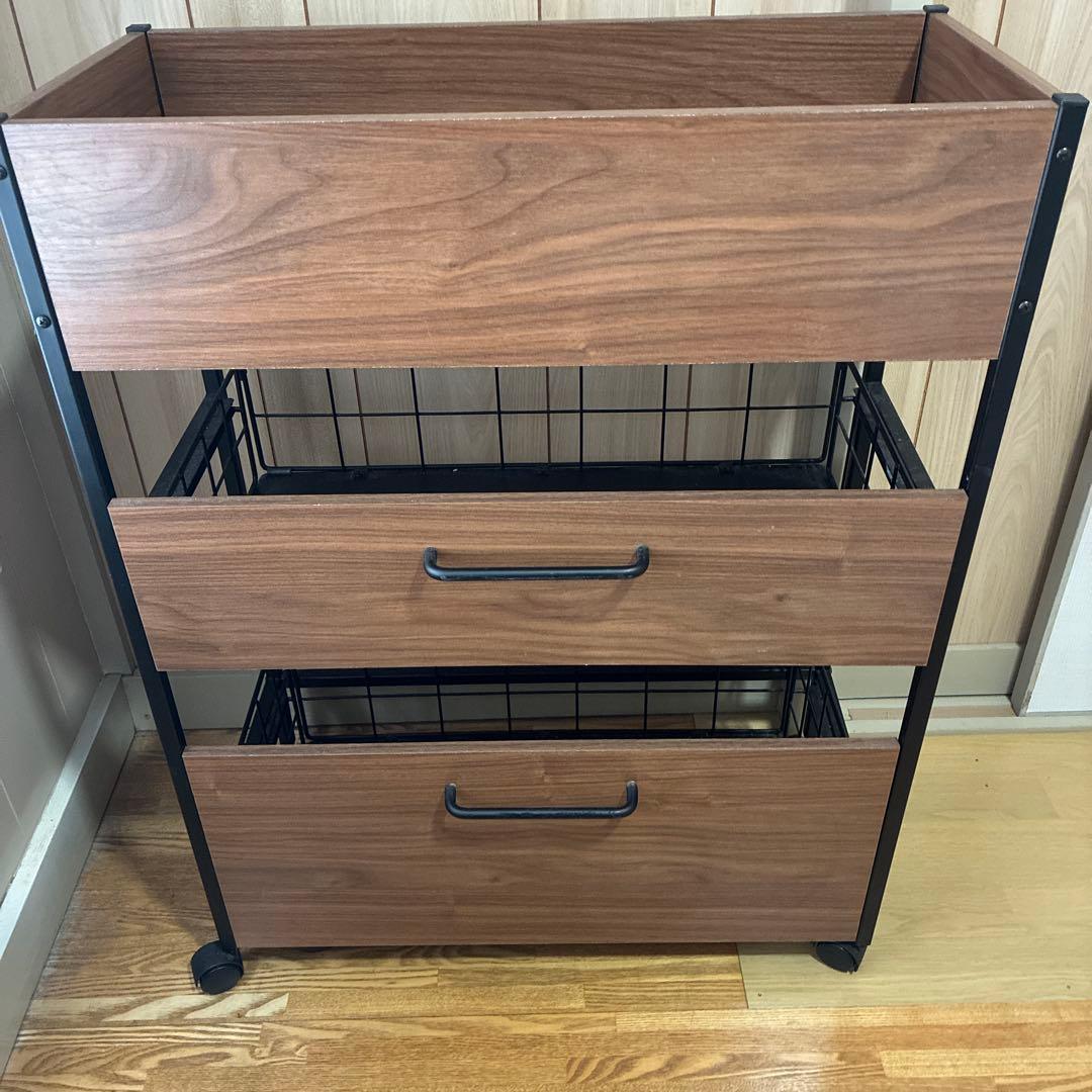キッチンワゴン キャスター付き おしゃれ 3段 スチールワゴン アイアン 収納