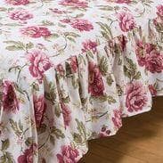 花柄ベッドカバー（フローレンス） レッド セミダブル