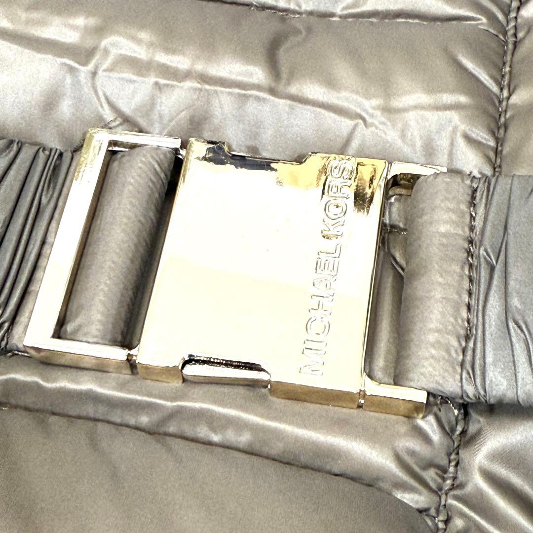 マイケルコース ビッグカラー ダウンコート ロング丈 ベルト付き モカブラウン