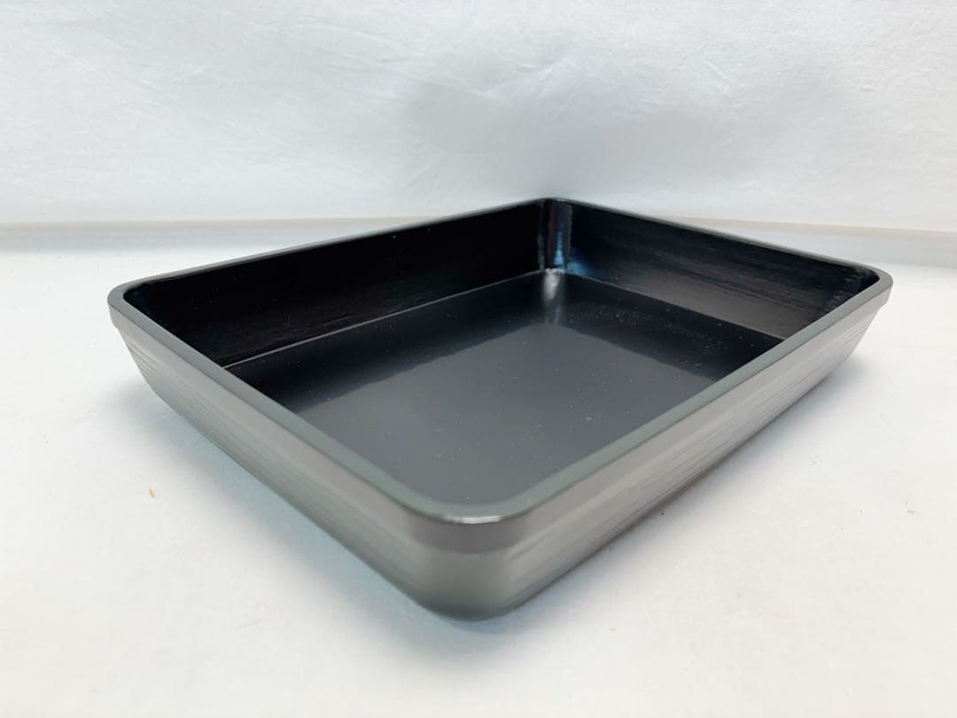 未使用 茶道具 祥斎作 木製 青漆舟形 莨盆 裏印有 煙草盆 喫煙具 木工芸共箱