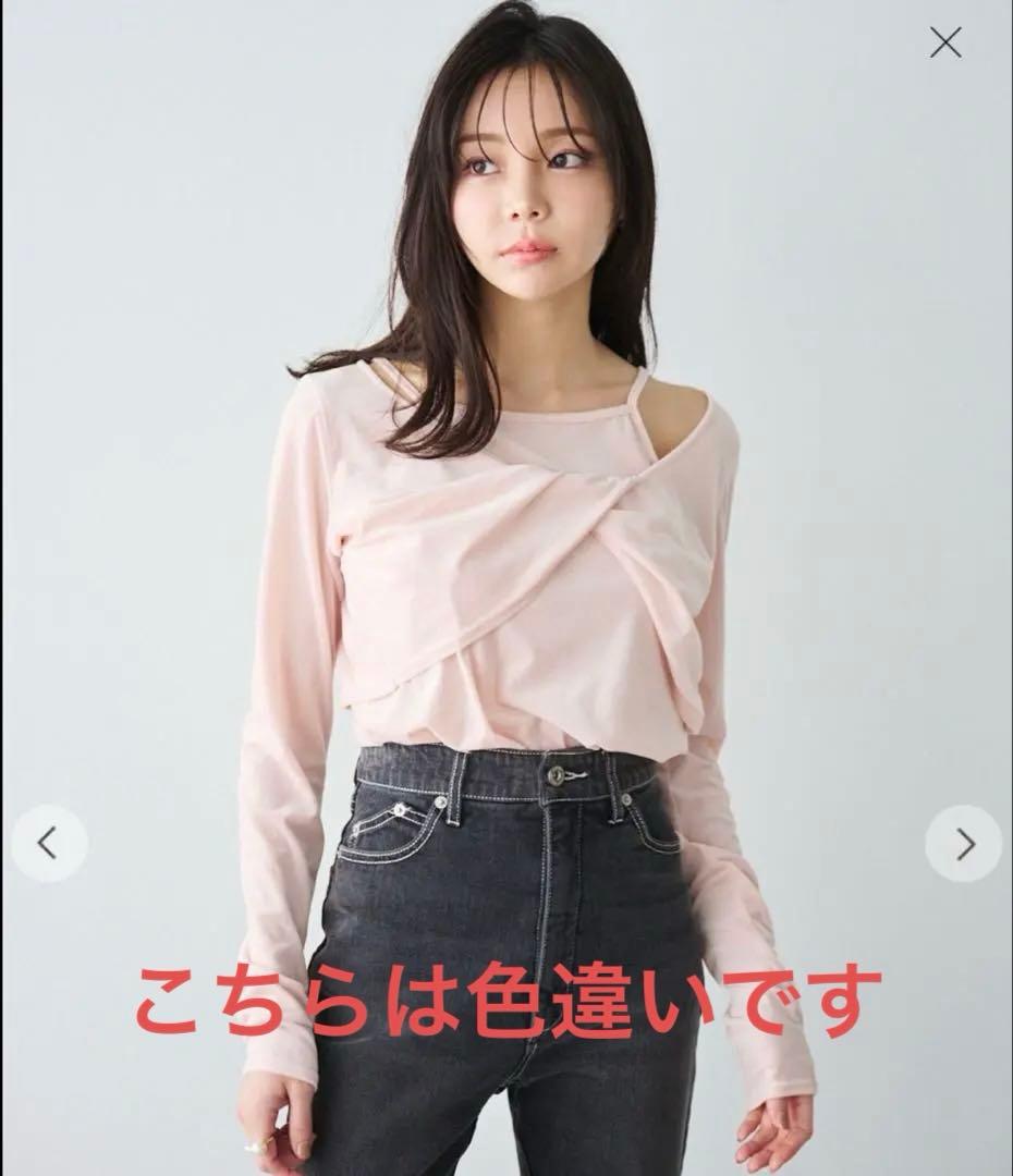 【公式完売色】Aimeine シアーベロアレイヤードトップス　ブラウン