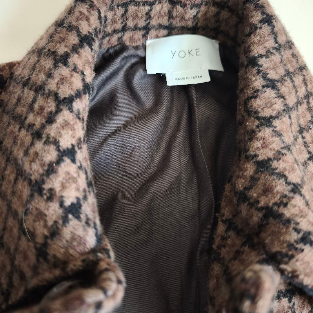 【美品】YOKE DOUBLE JACQUARD BALCOLLAR COAT