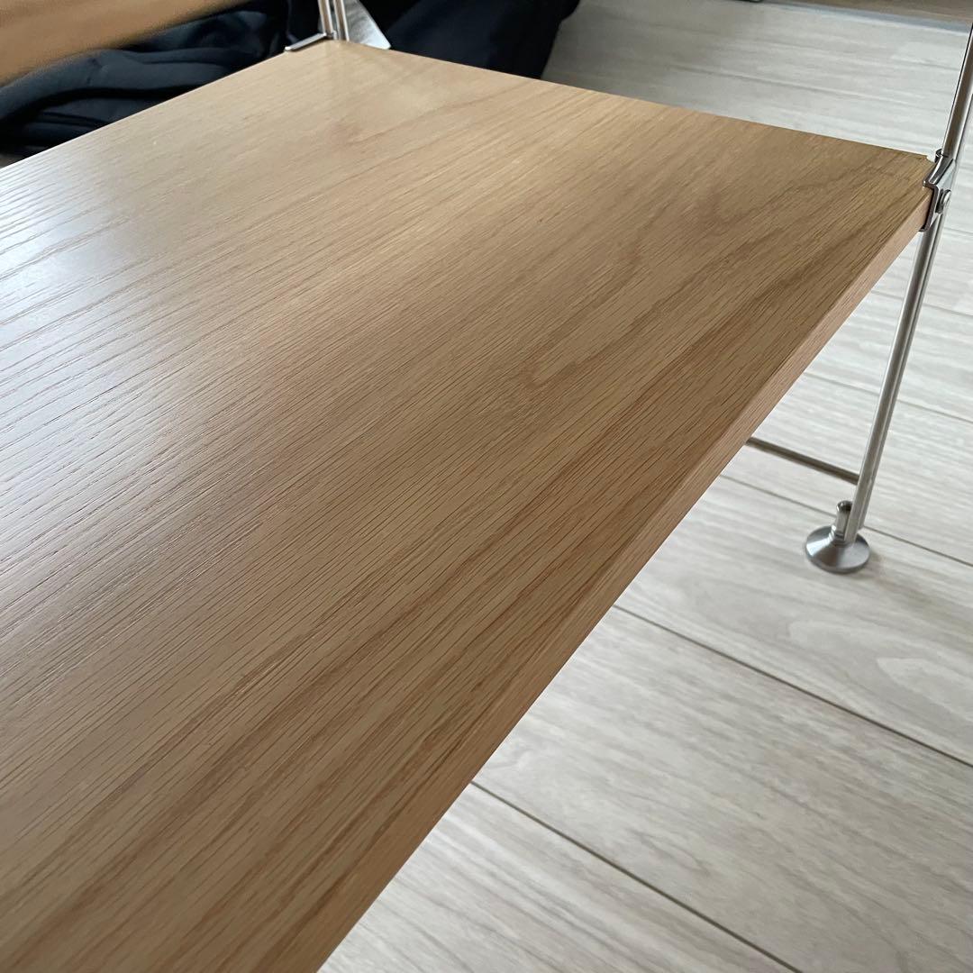 無印良品 ステンレスユニットシェルフ オーク材棚 ミニ　帆立2本のみ