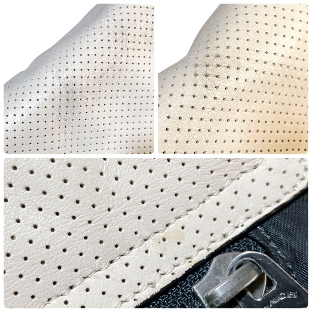 コーチ 斜め掛け可 パンチングフラップ メッセンジャーバッグ ブラック ベージュ