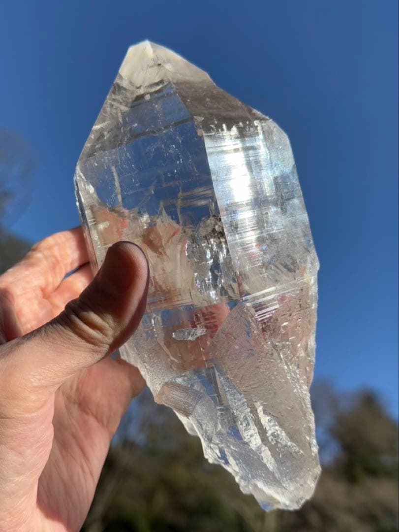 ヒマラヤマニハール水晶1.12Kg・虹入り・レコードキーパー入・透明感・清正井