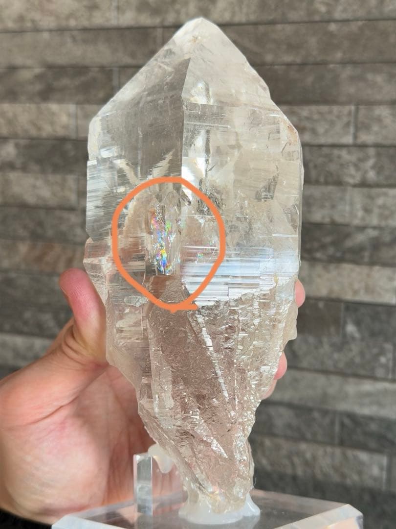 ヒマラヤマニハール水晶1.12Kg・虹入り・レコードキーパー入・透明感・清正井