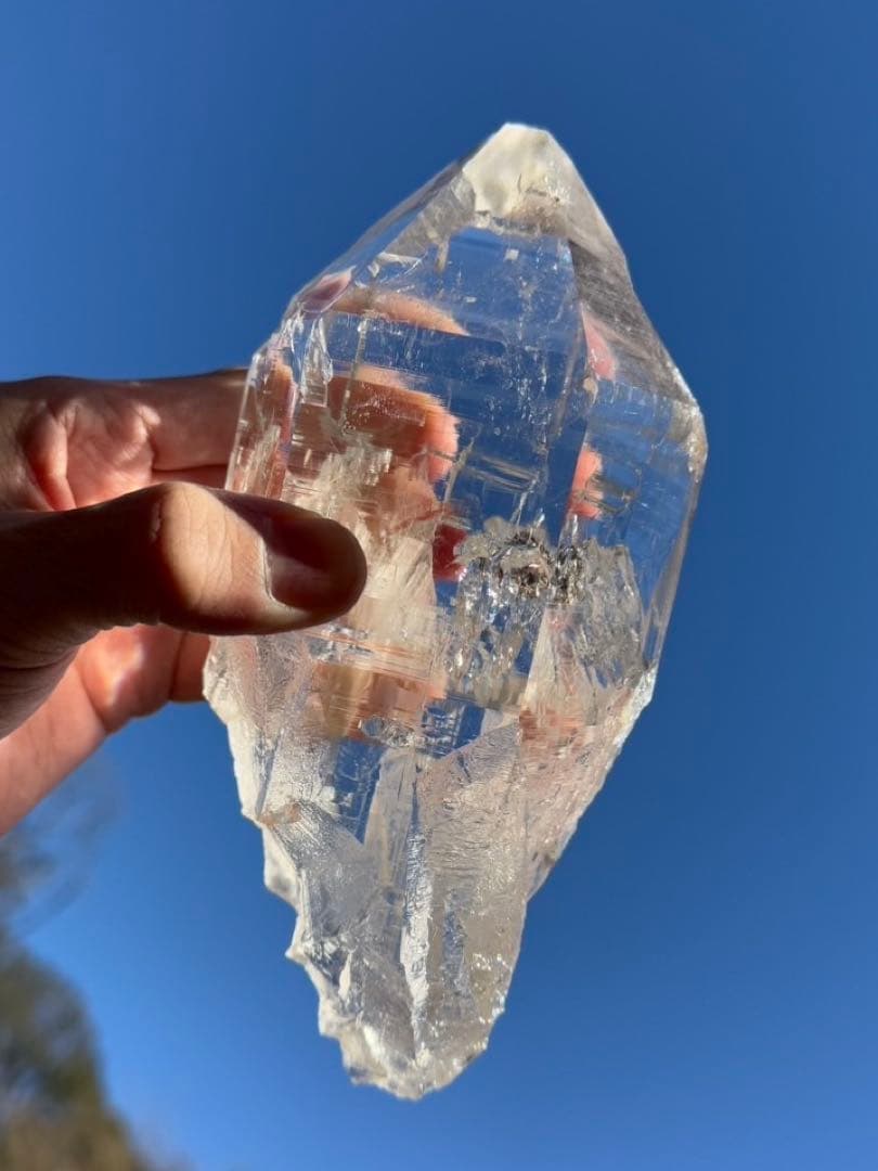 ヒマラヤマニハール水晶1.12Kg・虹入り・レコードキーパー入・透明感・清正井