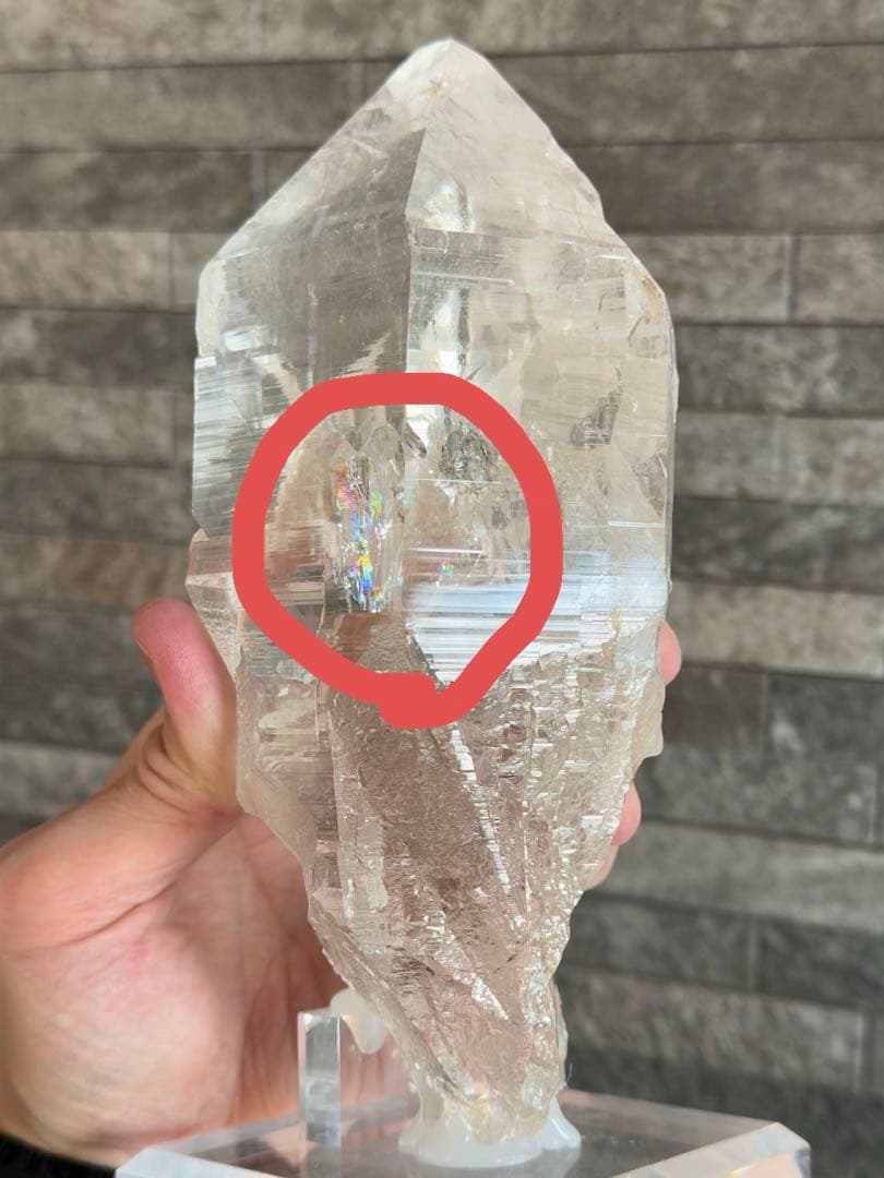 ヒマラヤマニハール水晶1.12Kg・虹入り・レコードキーパー入・透明感・清正井