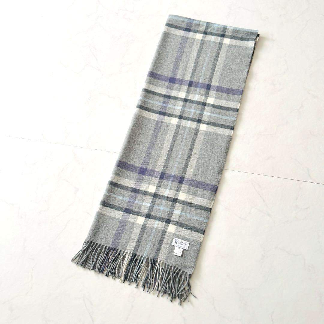 ジョンストンズ カシミヤ100％✨大判ストール GREY