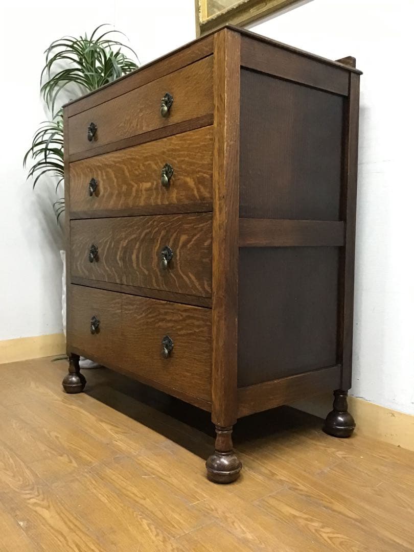 Misako☆管165☆イギリス製☆アンティーク☆オーク材☆4段チェスト