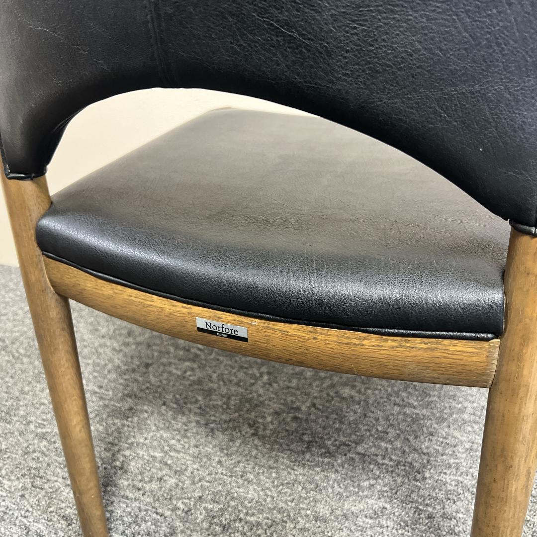 日進木工 Norfore ダイニングチェア オーク 本革 木製 椅子 北欧