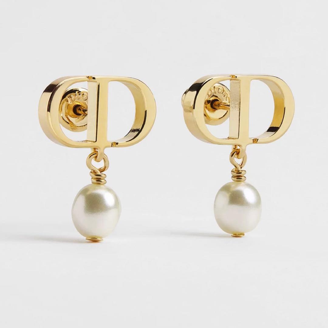 Petit CD ピアス　メタル & レジンパール