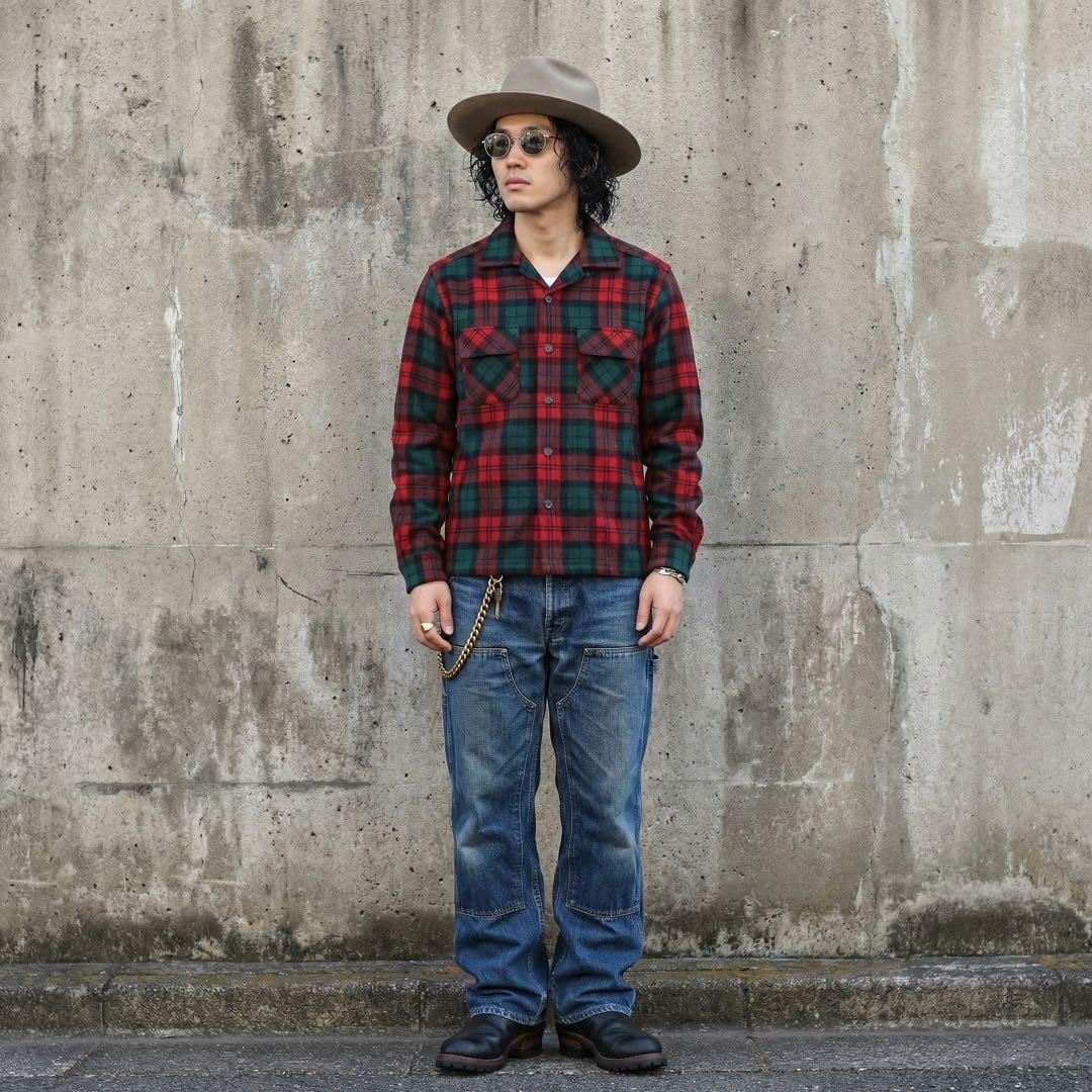 PENDLETON★ボードシャツ★60s 復刻★オープンカラー★ウール★赤 緑