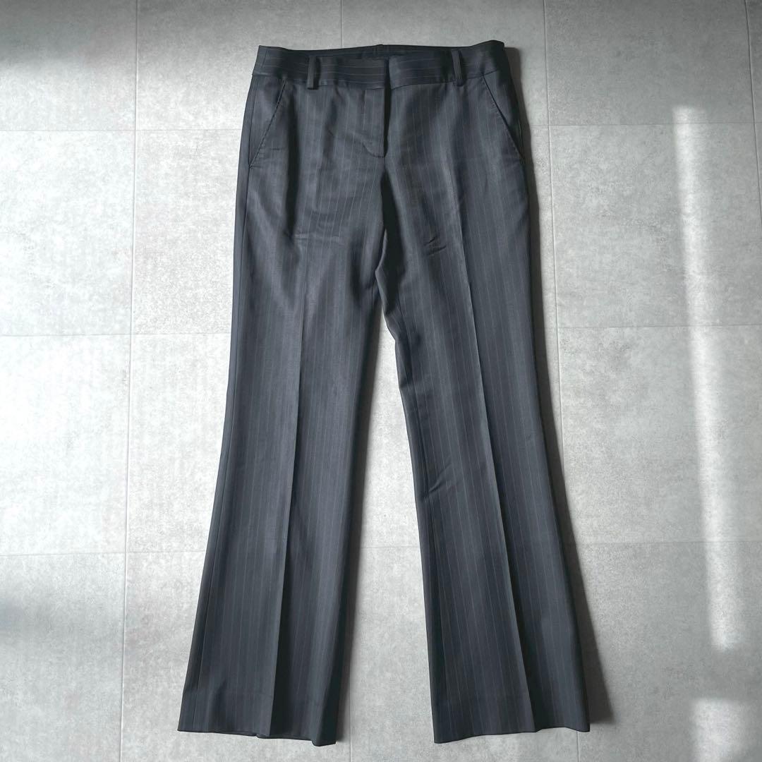 【美品】iCB complete ストライプ パンツスーツ セットアップ 紺 9