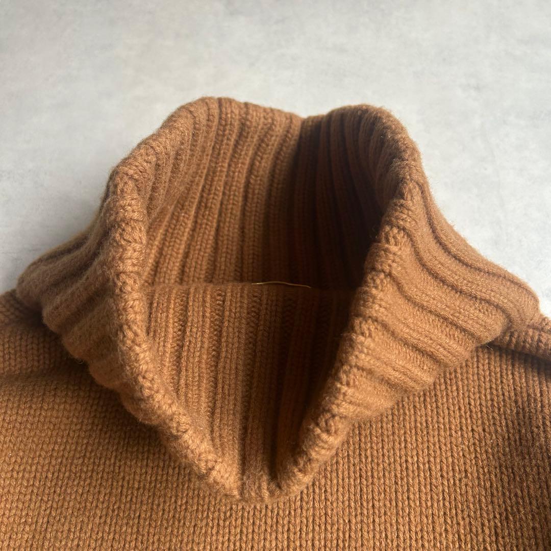 ドゥーズィエムクラス カシミヤ混 バックロング タートルネック リブ ニット