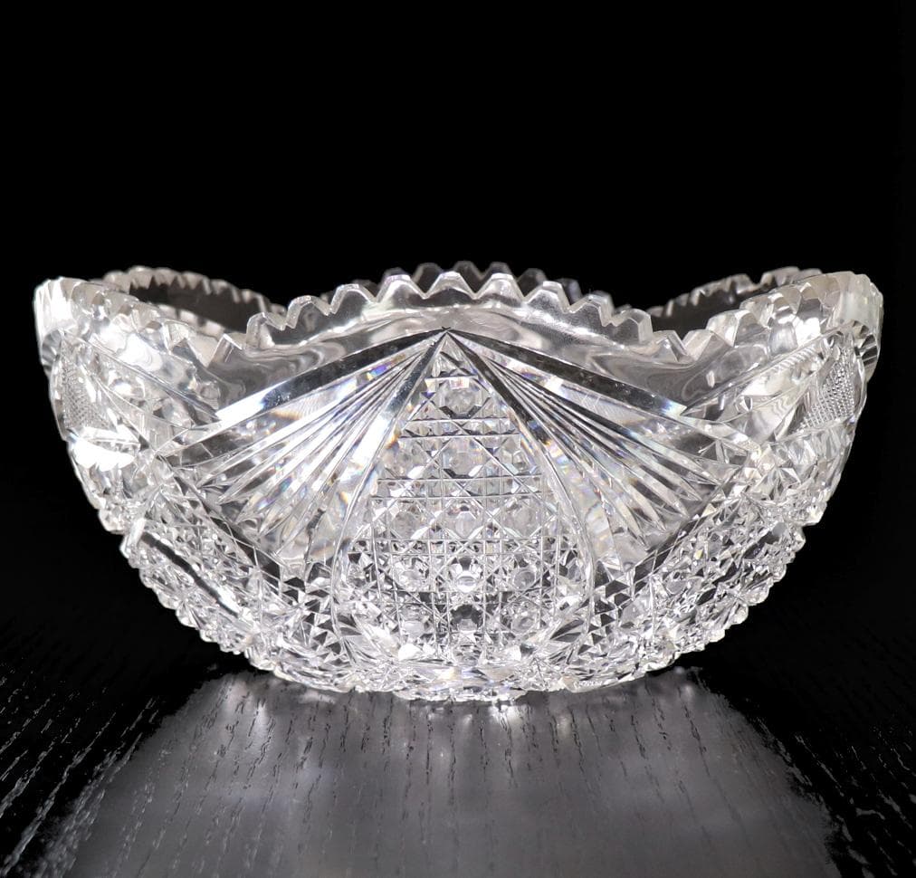 オールド・バカラ 1900年 2.1㎏23cm 大型切子鉢 ディアマン 春海商店