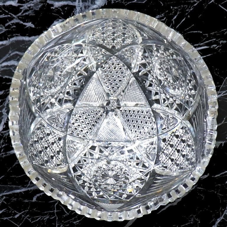 オールド・バカラ 1900年 2.1㎏23cm 大型切子鉢 ディアマン 春海商店