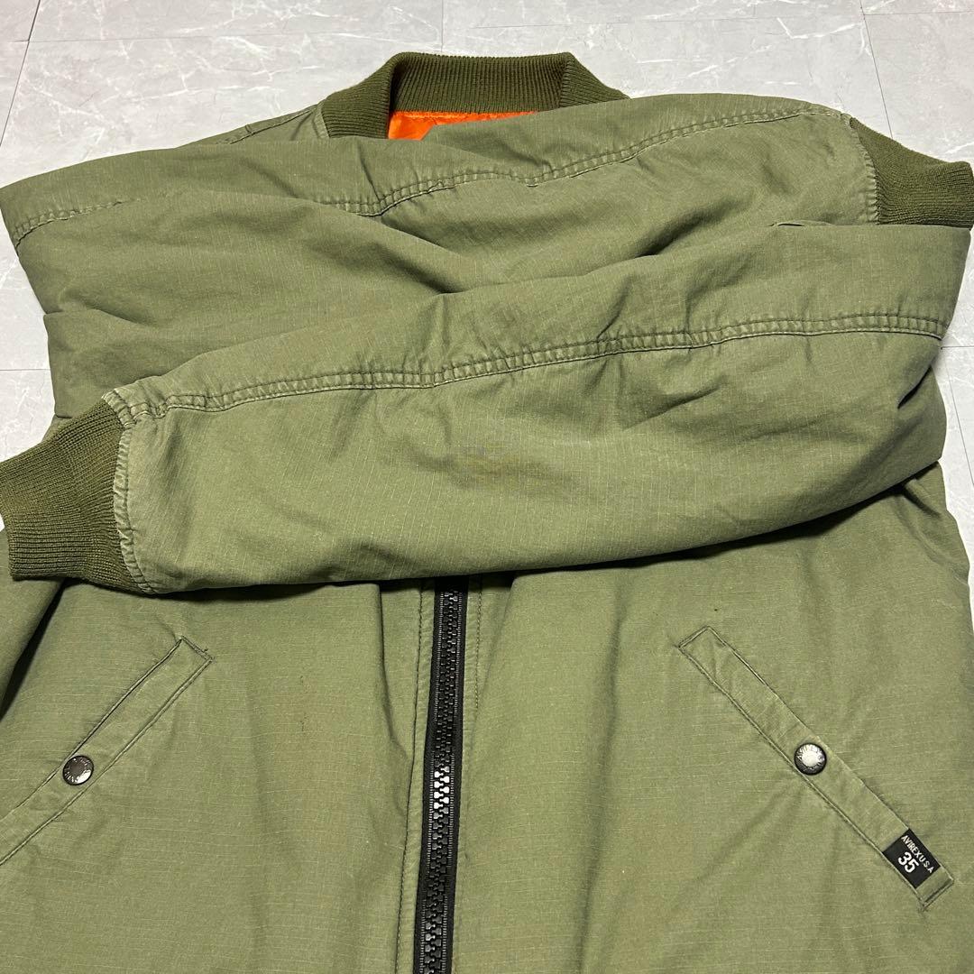 ★希少★【AVIREX】35周年記念 MA-1 フライトジャケット カーキ L
