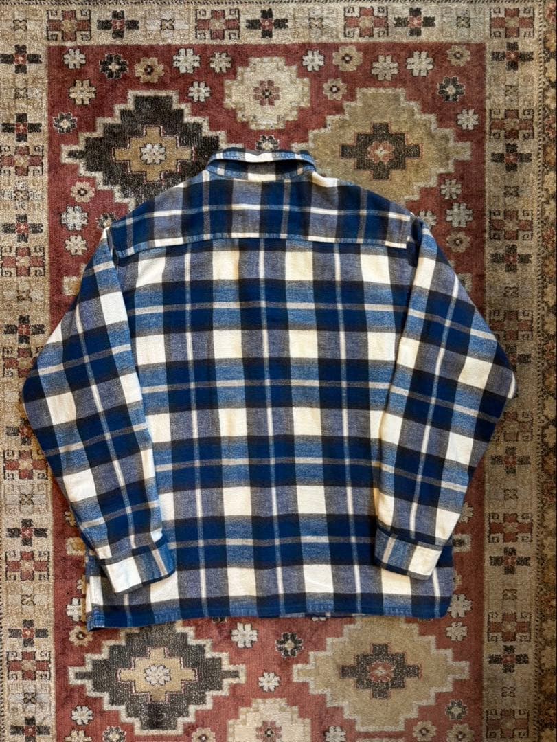 60s vintage Sears オープンカラーflannel shirt L
