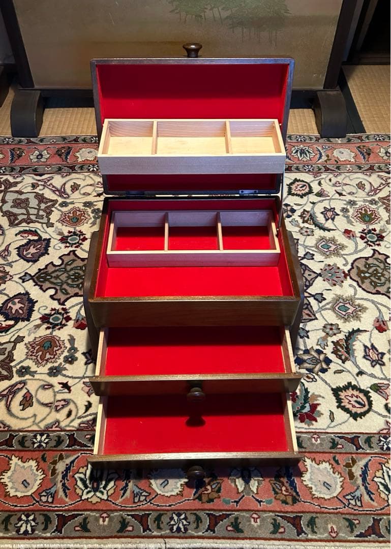 最終価格　木製　宝石箱　アクセサリー入レ　美品