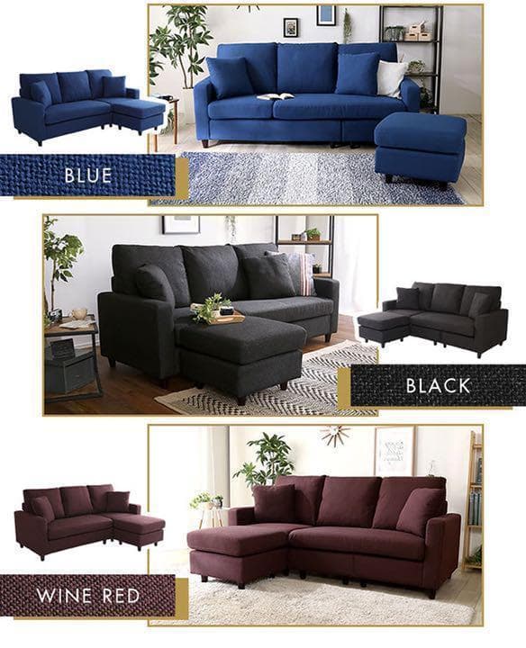 【新品・未開封】3人掛け カウチ ベッド ソファ　ライトグレー　クッション付きb